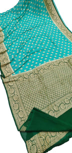 Blue Handloom Banarasi Khaddi Georgette Saree