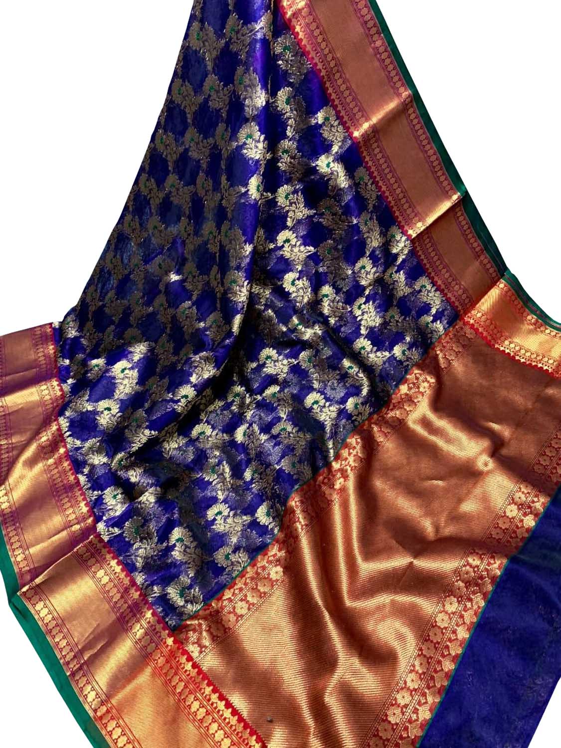 Blue Chanderi Pure Katan Silk Saree Festive