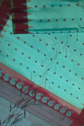 Blue Handloom Gadwal Pure Silk Saree