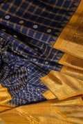 Blue Handloom Gadwal Pure Silk Saree