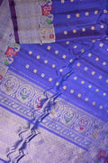 Blue Handloom Gadwal Pure Silk Saree