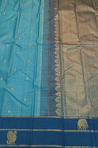 Blue Handloom Kanjeevaram Pure Silk Saree