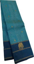 Blue Handloom Kanjeevaram Pure Silk Saree
