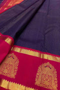 Blue Kanjeevaram Pure Silk Saree Handloom Weave Wedding