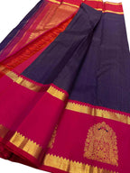 Blue Kanjeevaram Pure Silk Saree Handloom Weave Wedding