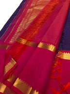 Blue Kanjeevaram Pure Silk Saree Handloom Weave Wedding
