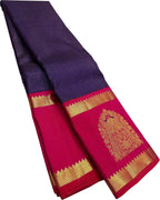 Blue Kanjeevaram Pure Silk Saree Handloom Weave Wedding