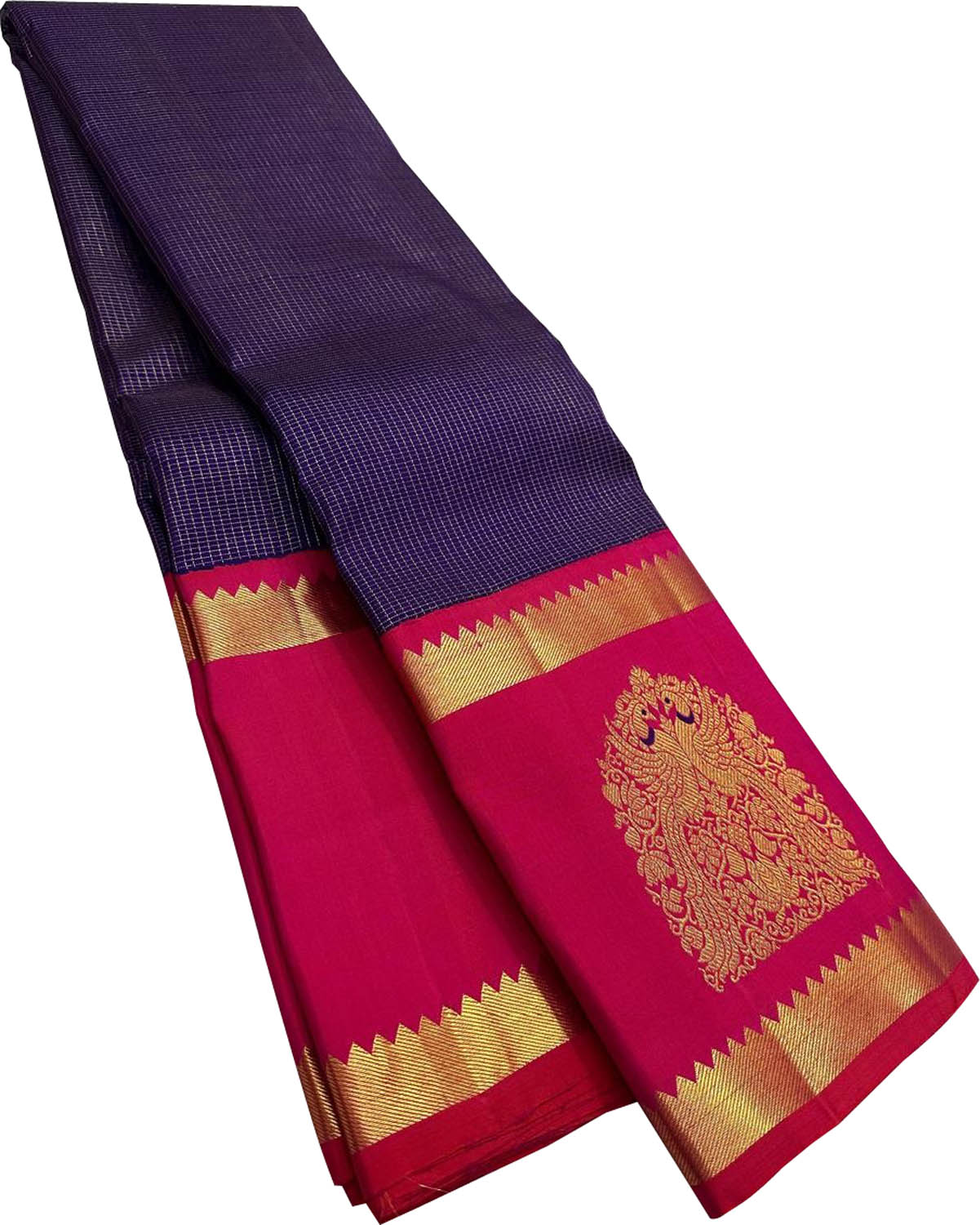 Blue Kanjeevaram Pure Silk Saree Handloom Weave Wedding