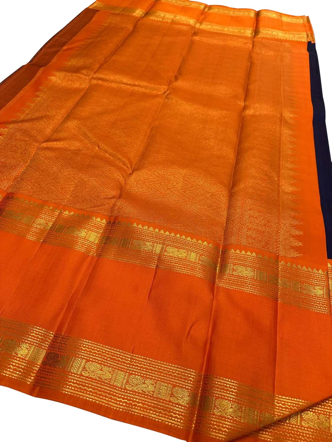 Blue Kanjeevaram Pure Silk Saree Handloom Weave Bridal