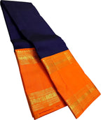 Blue Kanjeevaram Pure Silk Saree Handloom Weave Bridal