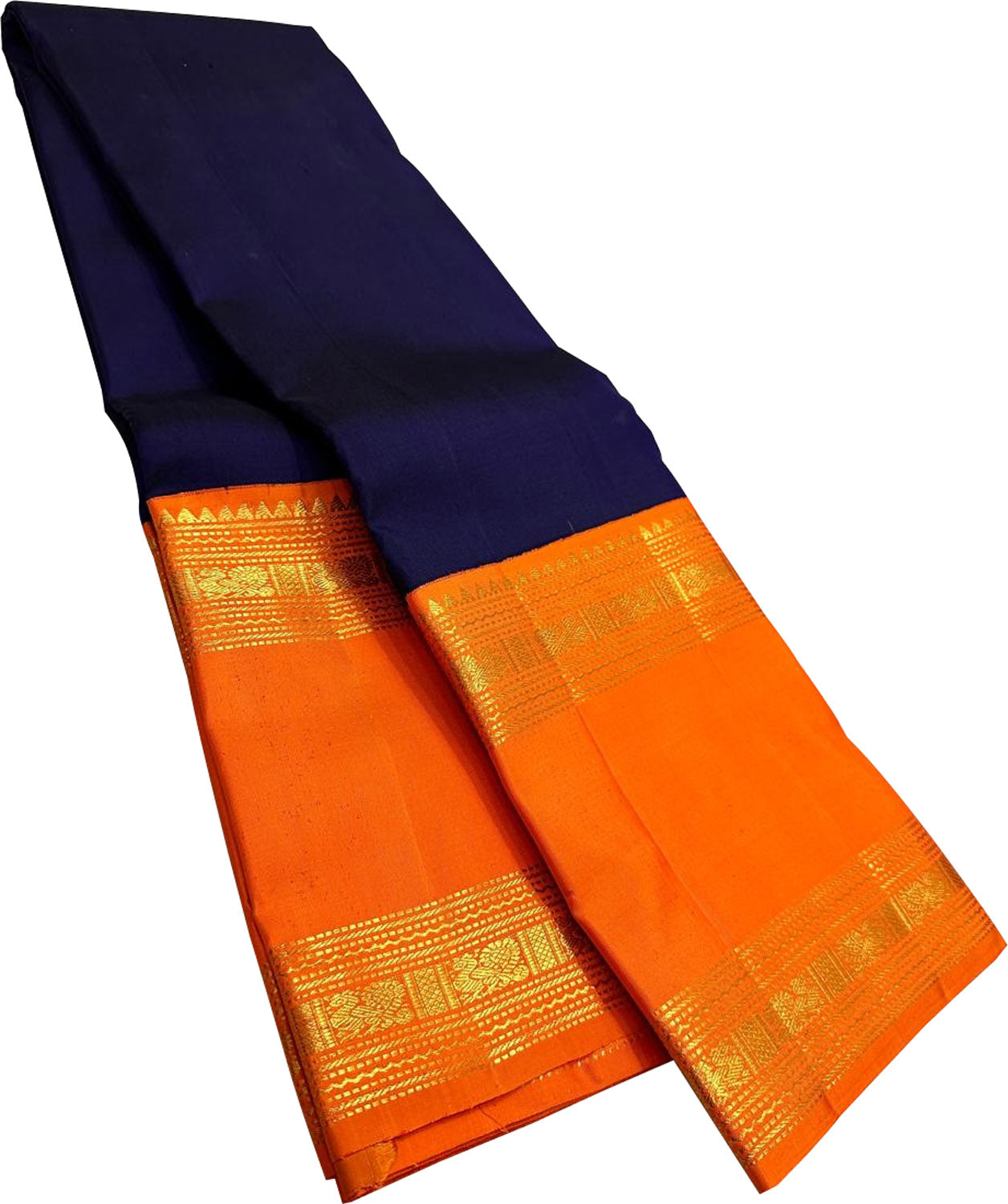 Blue Kanjeevaram Pure Silk Saree Handloom Weave Bridal