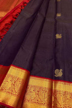 Blue Kanjeevaram Pure Silk Saree Handloom Weave Celebration