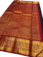 Blue Kanjeevaram Pure Silk Saree Handloom Weave Celebration