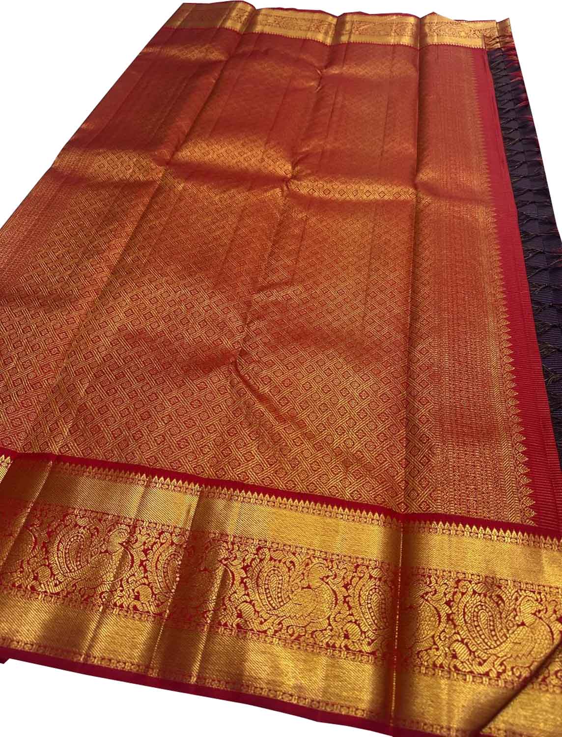 Blue Kanjeevaram Pure Silk Saree Handloom Weave Celebration