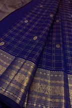 Blue Kanjeevaram Pure Silk Saree Handloom Festive Ethnic Wear