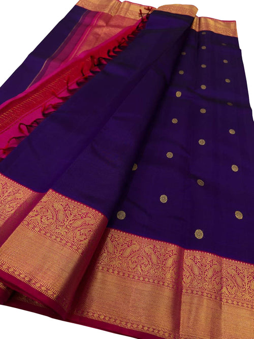 Blue Handloom Kanjeevaram Pure Silk Saree