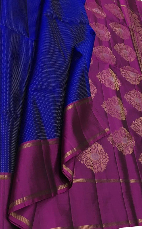 Blue Handloom Kanjeevaram Pure Silk Saree