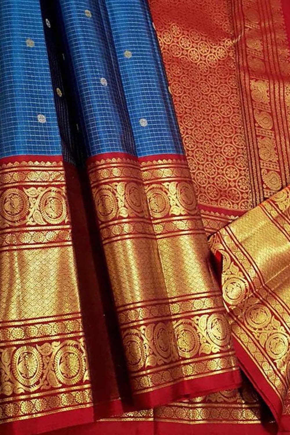Blue Kanjeevaram Pure Silk Saree Bridal