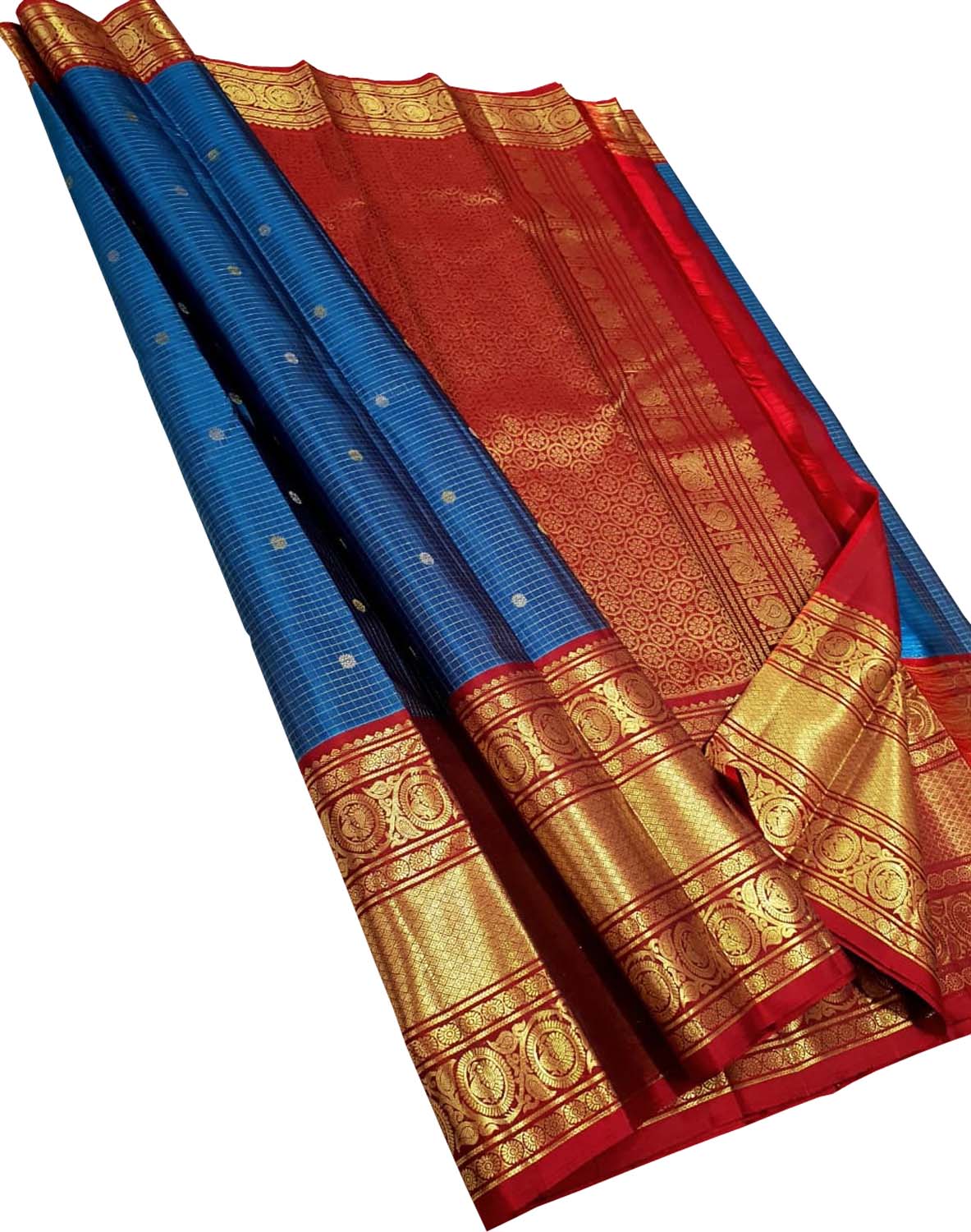 Blue Kanjeevaram Pure Silk Saree Bridal