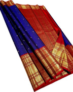 Blue Handloom Kanjeevaram Pure Silk Saree
