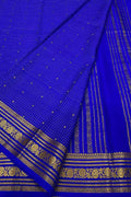 Blue Handloom Mysore Pure Crepe Silk Saree