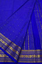Blue Handloom Mysore Pure Crepe Silk Saree