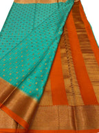Blue Handloom Mysore Pure Crepe Silk Saree