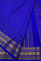 Blue Handloom Mysore Pure Crepe Silk Saree