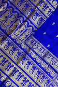 Blue Swarnachari Pure Silk Saree — Handloom Weave, Festive & Wedding