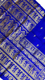 Blue Swarnachari Pure Silk Saree — Handloom Weave, Festive & Wedding