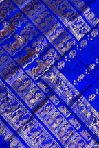 Blue Swarnachari Pure Silk Saree Handloom Woven Wedding