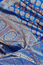 Blue Mashru Silk Tanchui Weaved Banarasi Saree