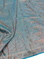 Blue Mashru Silk Tanchui Weaved Banarasi Saree