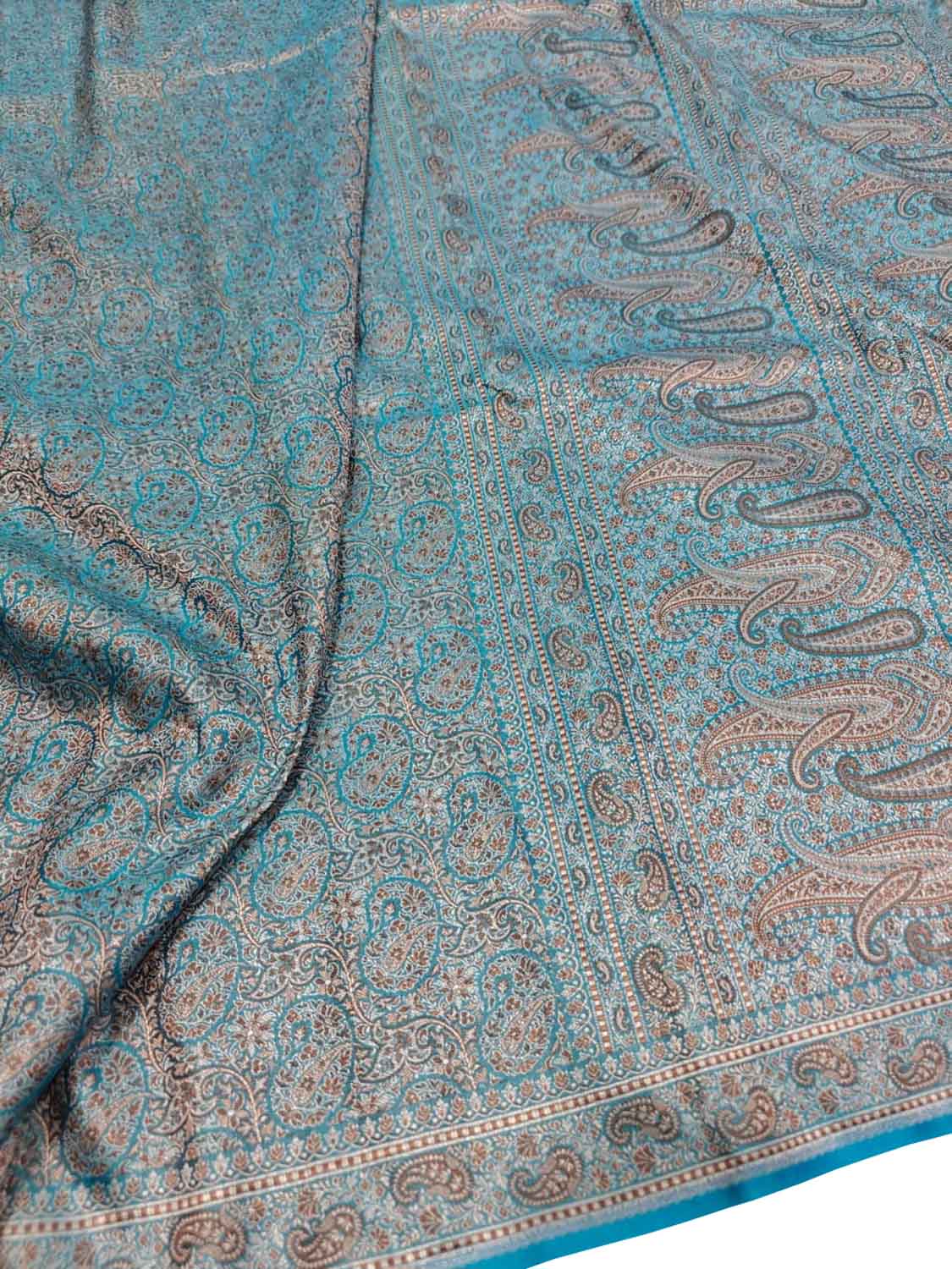 Blue Mashru Silk Tanchui Weaved Banarasi Saree