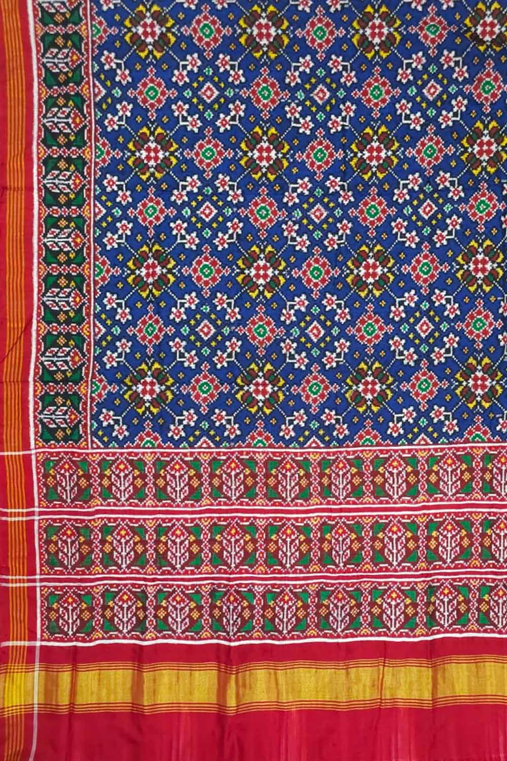 Blue Pure Double Ikkat Patan Patola Saree