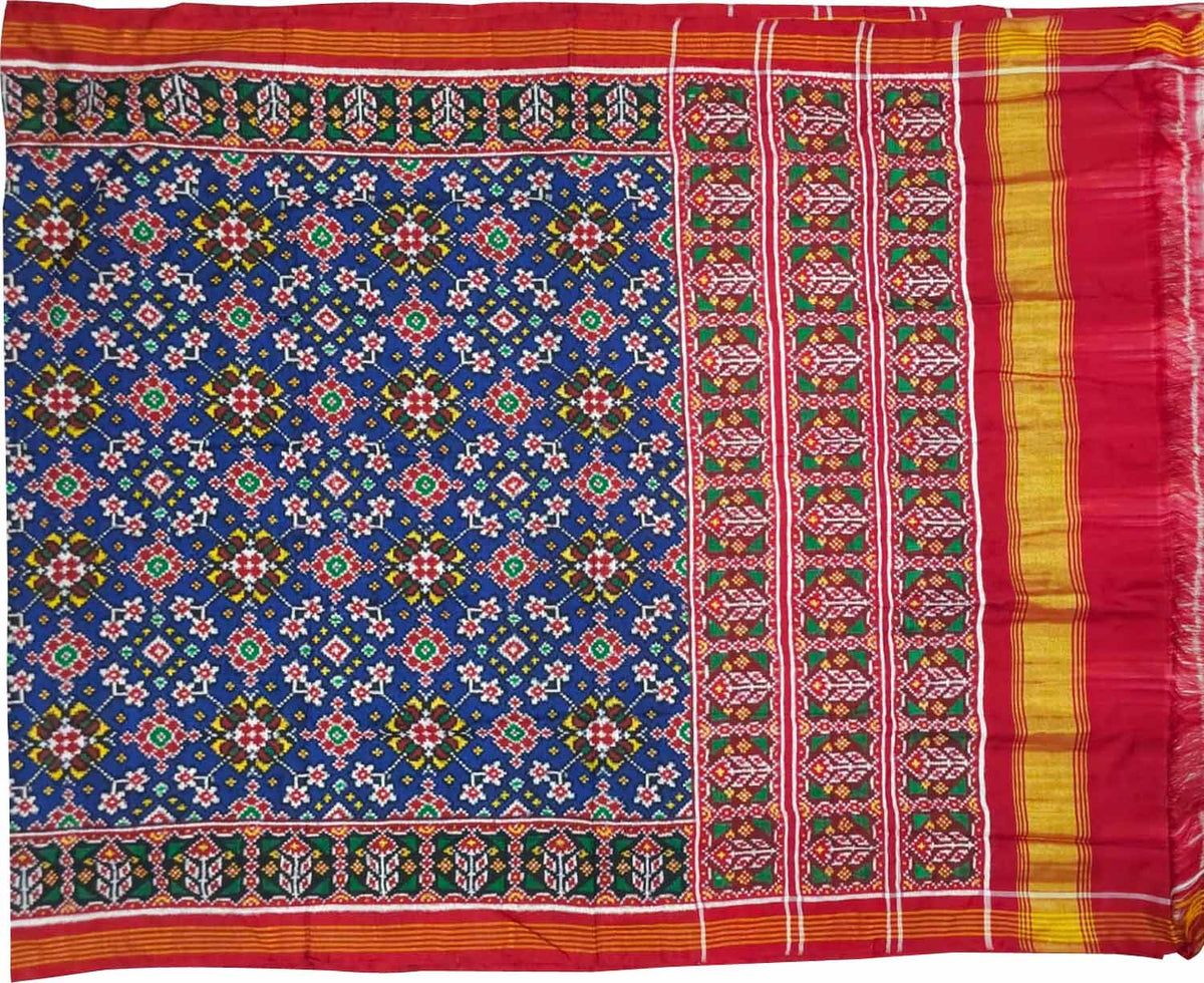 Blue Pure Double Ikkat Patan Patola Saree