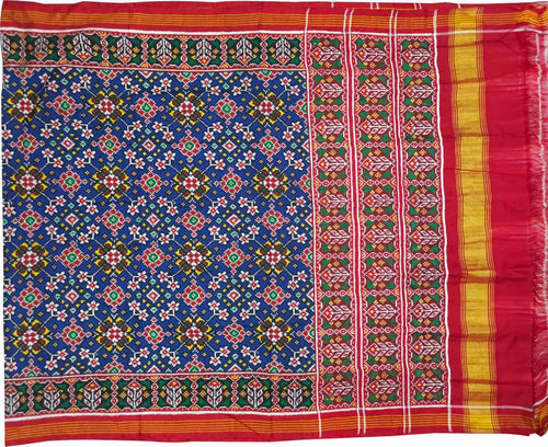 Blue Pure Double Ikkat Patan Patola Saree