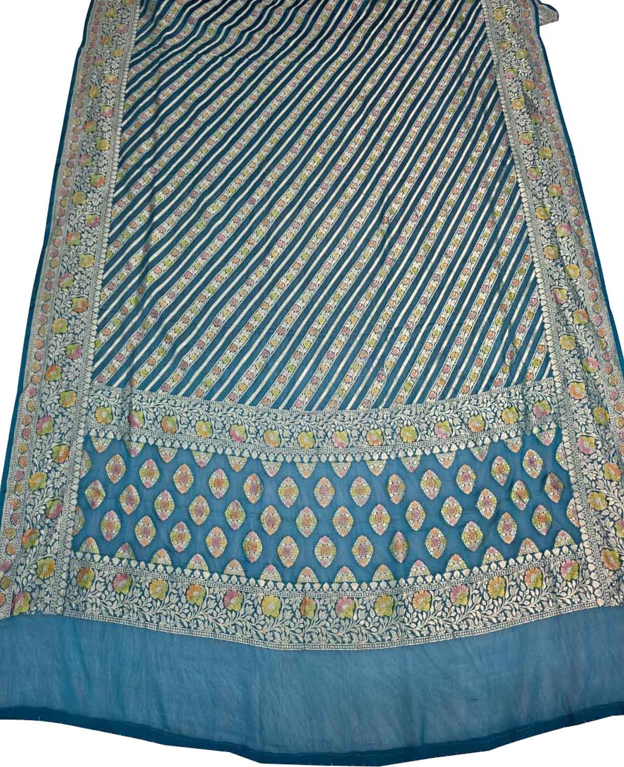 Blue Pure Georgette Banarasi Brush Dye Dupatta PD1B1AL426090401