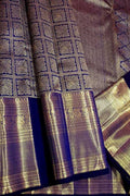 Blue Pure Kanjeevaram Silk Handloom Saree