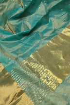 Blue Pure Katan Chanderi Handloom Silk Saree