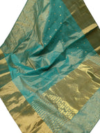 Blue Pure Katan Chanderi Handloom Silk Saree
