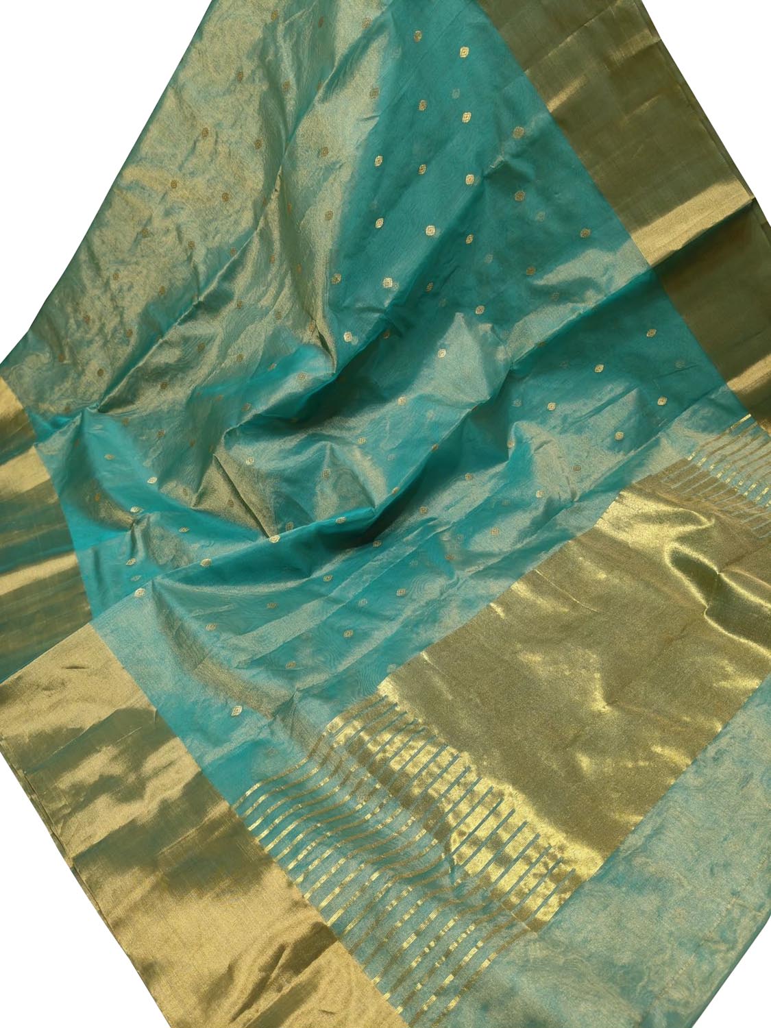 Blue Pure Katan Chanderi Handloom Silk Saree