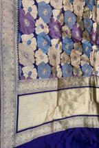Blue Pure Katan Silk Banarasi Handloom Saree