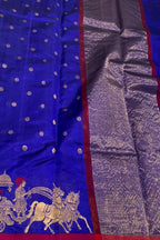 Blue Pure Pattu Silk Chanderi Handloom Saree