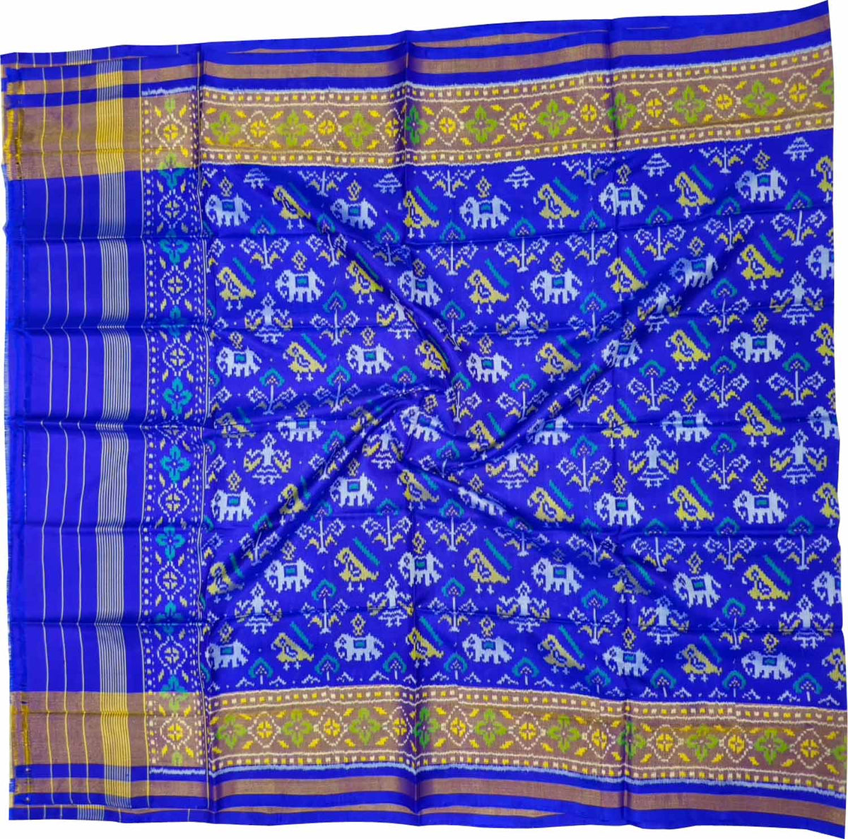 Blue Pure Silk Handloom Patola Ikat Dupatta