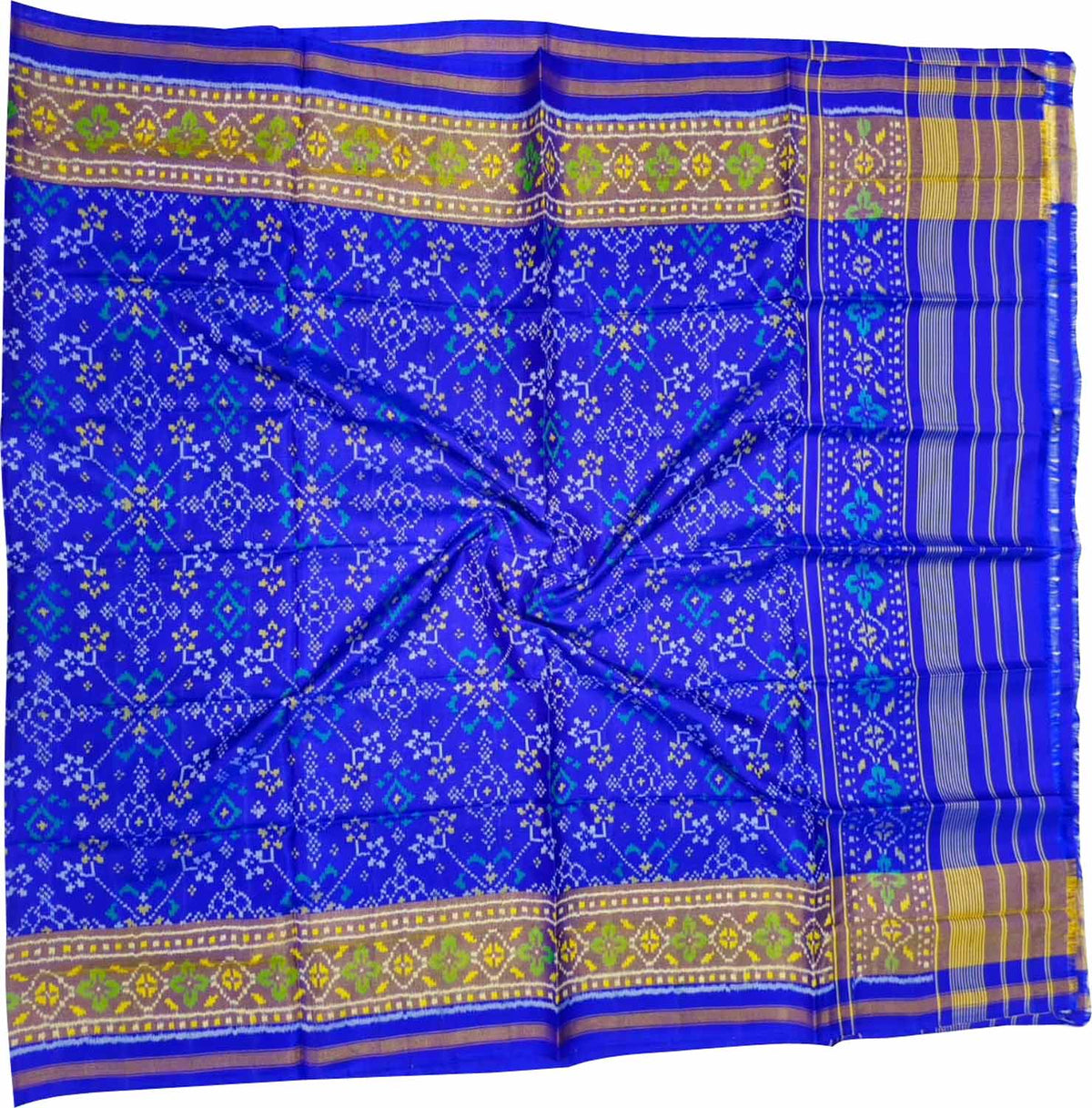 Blue Pure Silk Handloom Patola Ikat Dupatta