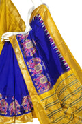 Blue Pure Silk Pochampalli Ikat Handloom Saree