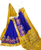Blue Pure Silk Pochampalli Ikat Handloom Saree