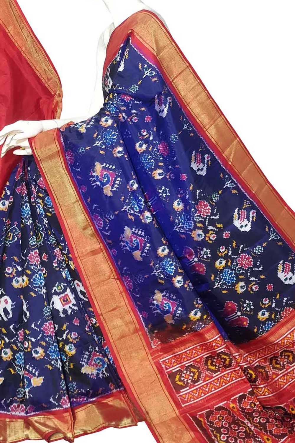 Blue Pure Silk Pochampalli Ikat Handloom Saree