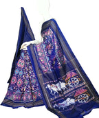Blue Pure Silk Pochampalli Ikat Handloom Saree